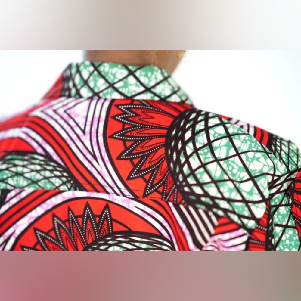Swiss Brand “Brown-Skin.ch” Keep Riding Neon African Wax Print Bomber Jacket - Picture 4 of 15